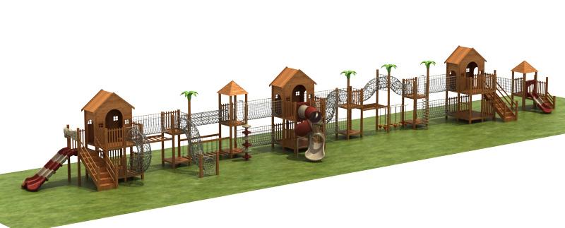Commercial Wooden Outdoor Playground