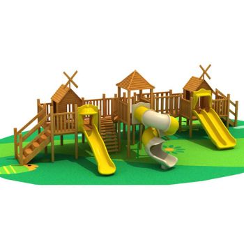 wooden train playground