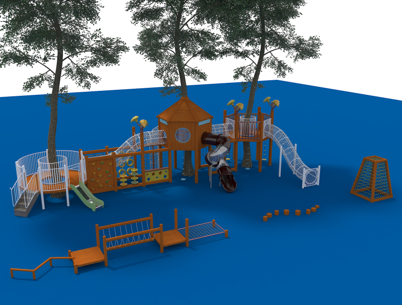 outdoor wooden playground