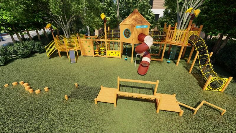 wooden outdoor playground sets