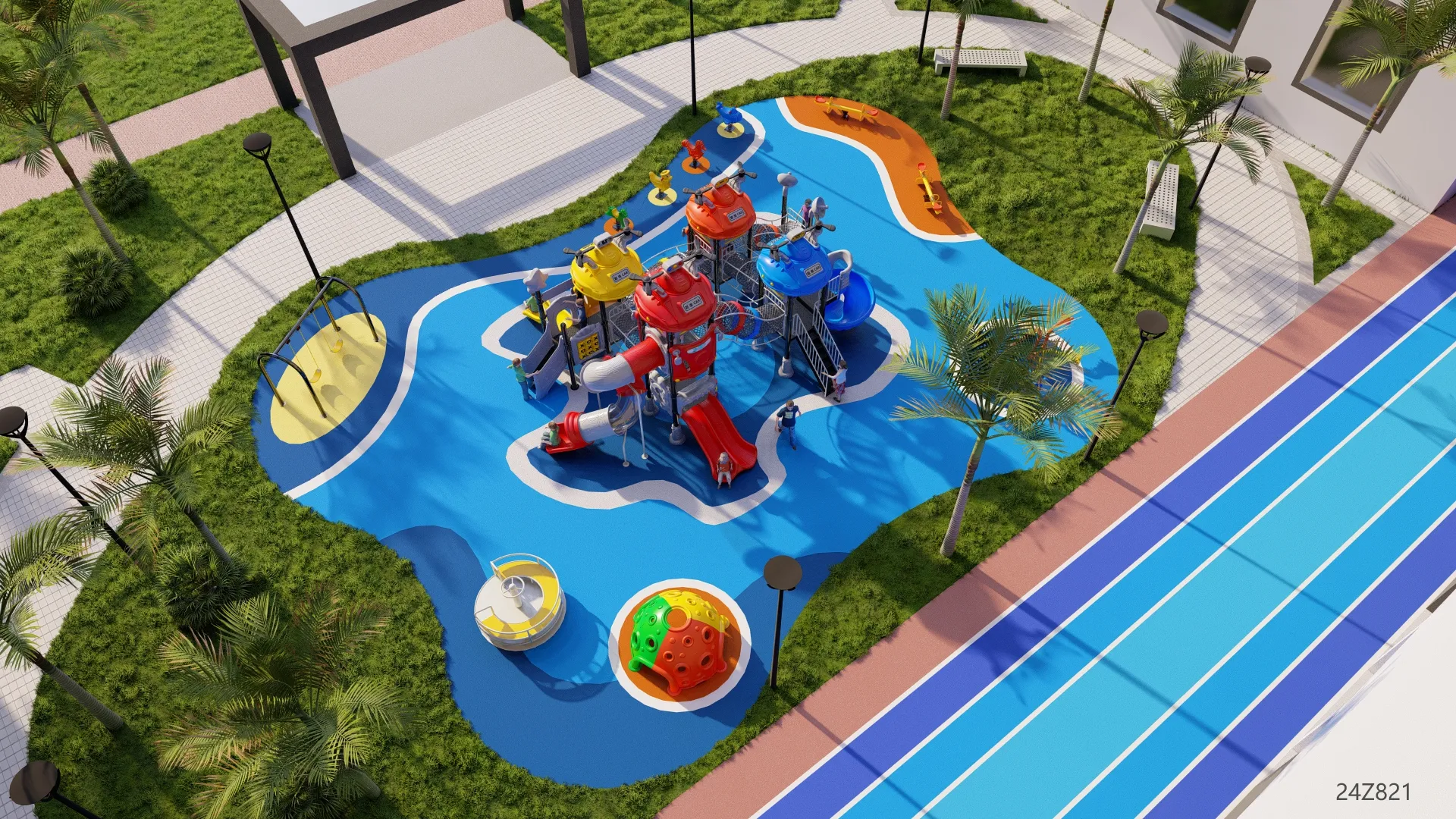 outdoor playground floor material