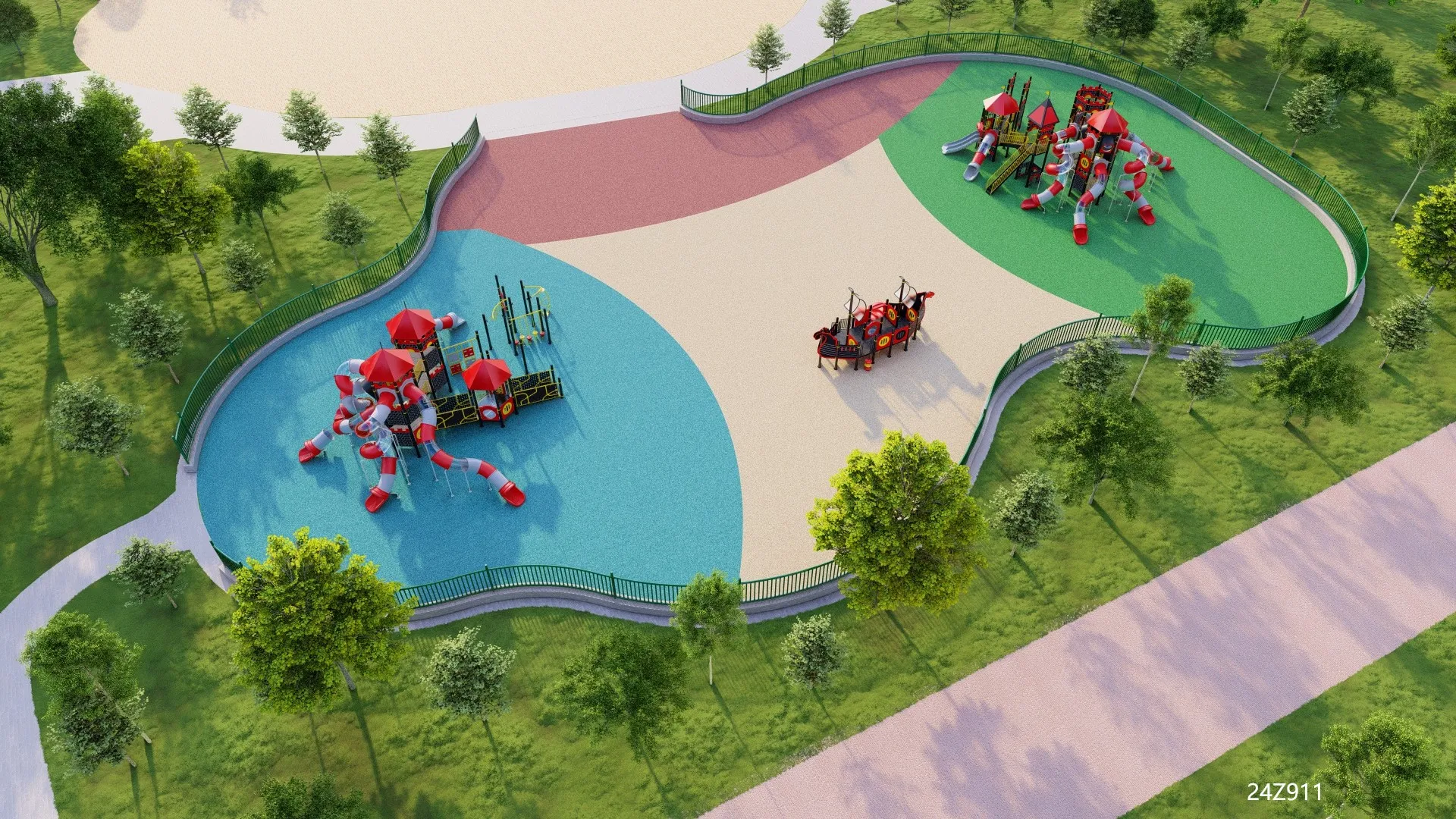 Outdoor playground slides