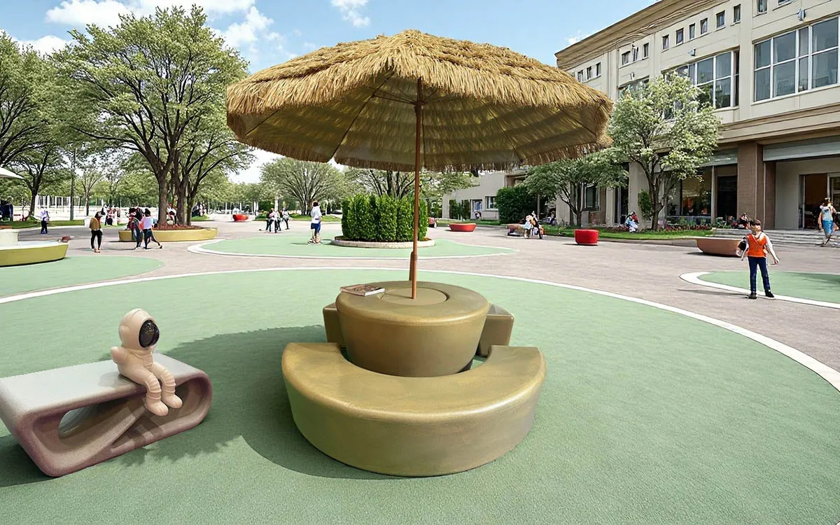 garden table set with umbrella