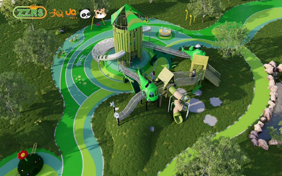 Diseños innovadores y excelencia en la fabricación de parques infantiles personalizados 3 Juegos infantiles diseñados a medida