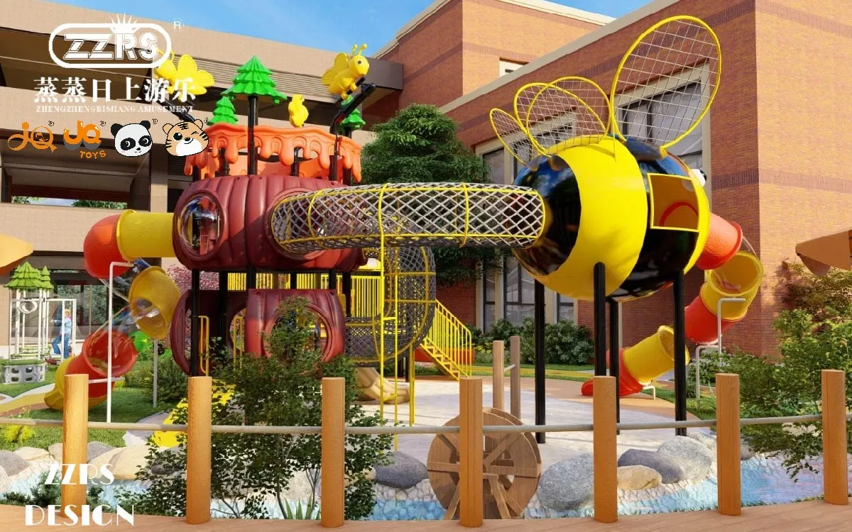 Serviço completo de apoio para os seus jogos de jardim personalizados 4 parques infantis personalizados para o quintal