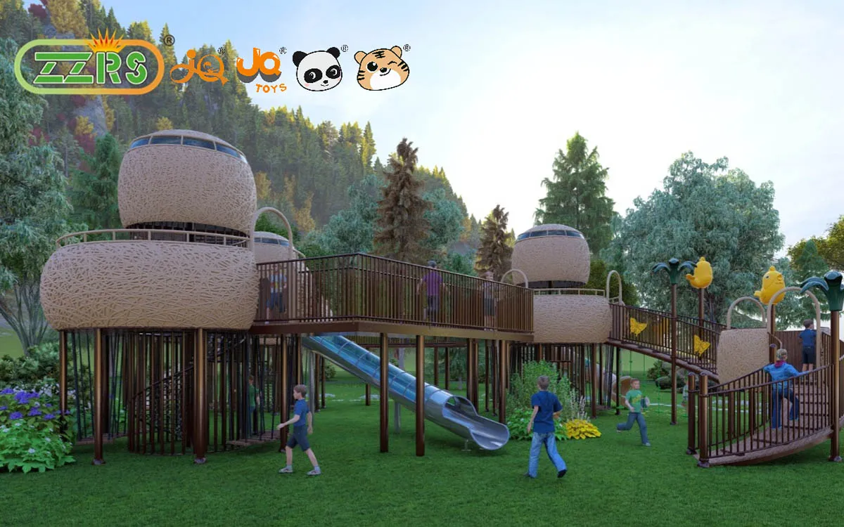 Maximizar a diversão com jogos e escorregas personalizados para parques infantis 4 parque infantil com escorrega personalizado