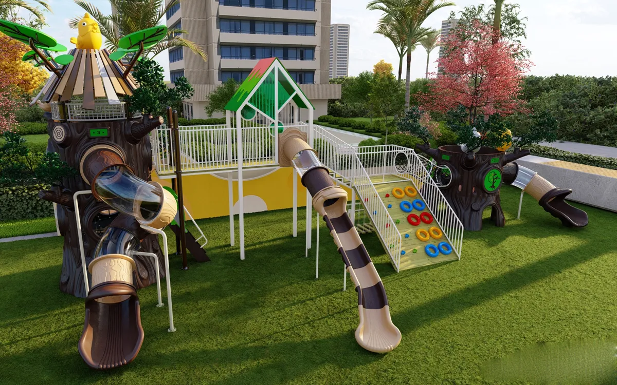 Jogo seguro e divertido com baloiços para parques infantis exteriores 3 baloiços para parques infantis exteriores