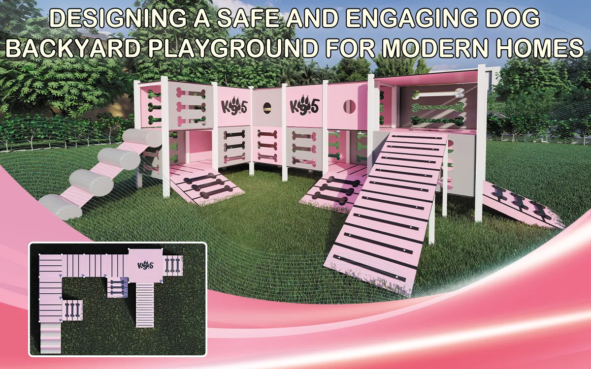Ein sicherer und ansprechender Spielplatz für Hunde im Garten für moderne Häuser 1 Ein sicherer und ansprechender Spielplatz für Hunde im Garten eines modernen Hauses