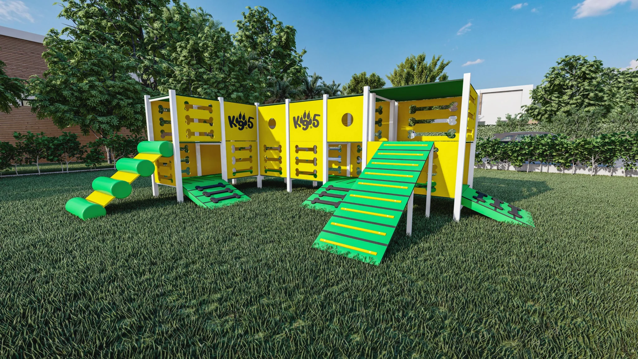 Transformación de espacios exteriores con juegos para perros personalizados Backyard Solutions 5 Zona de juegos para mascotas 10