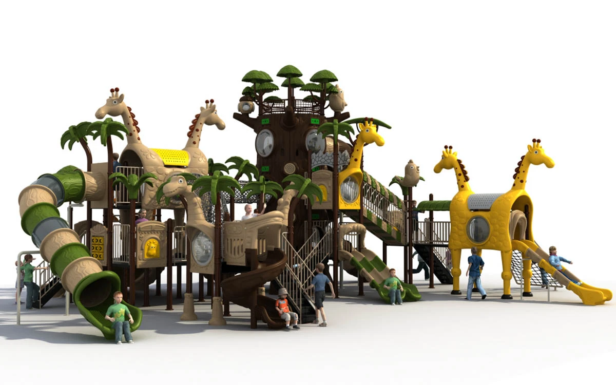 Conceção e fabrico personalizados Vantagens dos conjuntos de parques infantis de plástico para quintal para diversas aplicações 4 parques infantis de plástico para o quintal