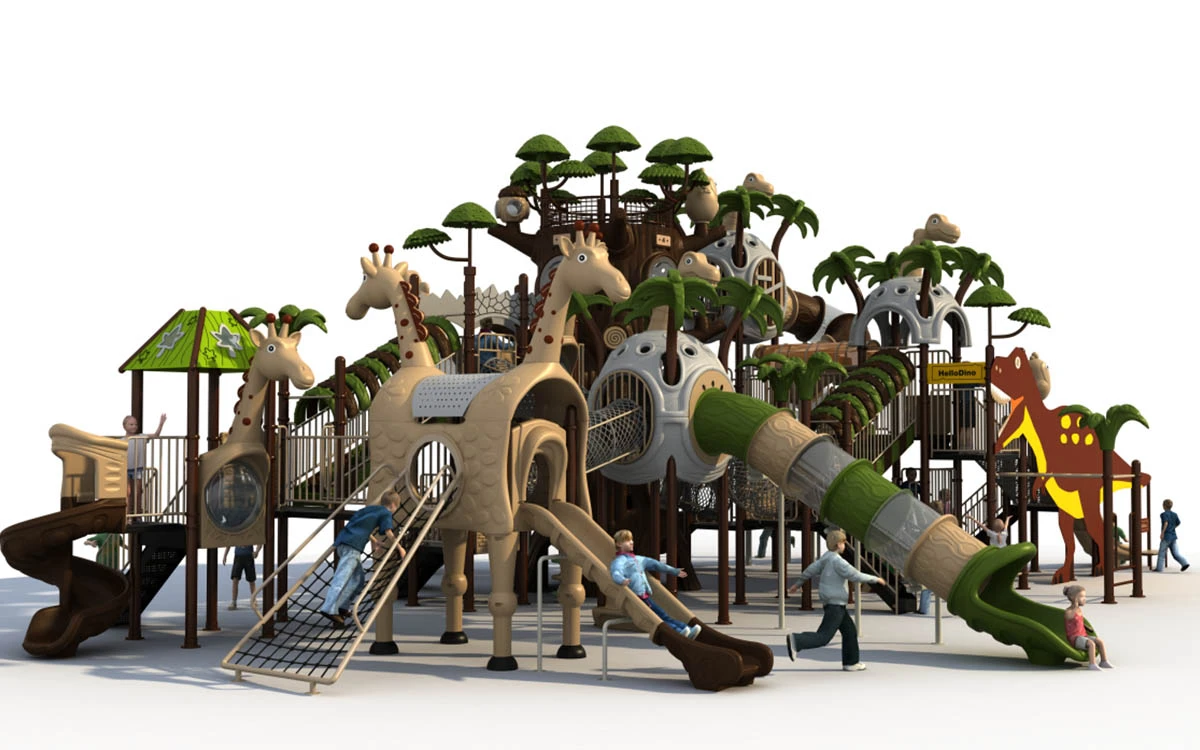 Soluções Premium para exteriores com parques infantis de plástico para quintal para uso familiar e comunitário 3 parques infantis de plástico para o quintal