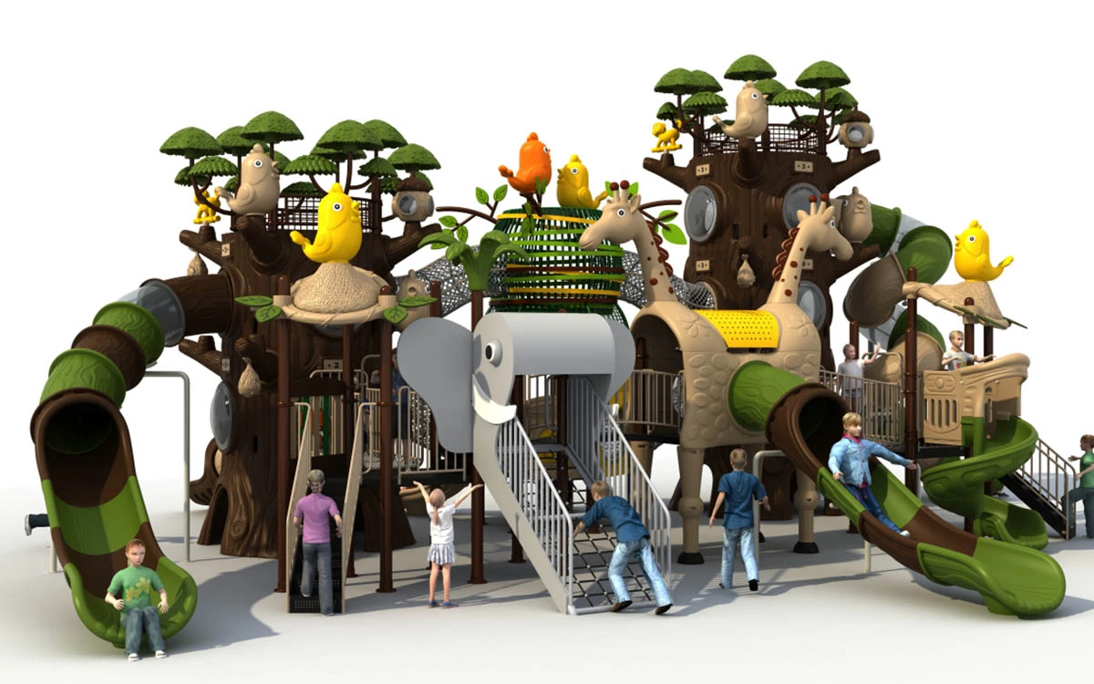 Soluções Premium para exteriores com parques infantis de plástico para quintal para uso familiar e comunitário 5 parques infantis de plástico para o quintal