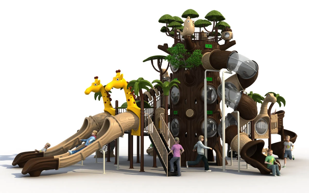 Soluções Premium para exteriores com parques infantis de plástico para quintal para uso familiar e comunitário 7 parques infantis de plástico para o quintal