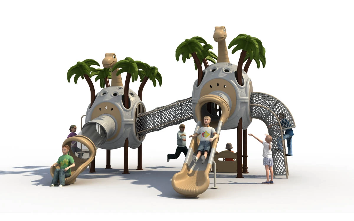 Juegos infantiles comerciales de plástico de alto rendimiento para proyectos a gran escala 3 Juego de exterior de plástico