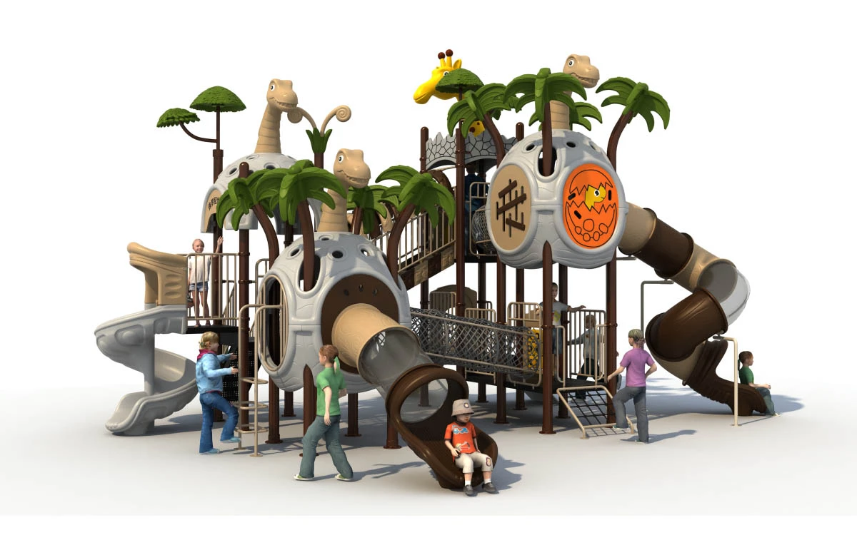 Conjunto de recreio exterior em plástico inovador e conjuntos de recreio em plástico para diversas aplicações 4 Plástico para parques infantis exteriores